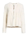 Fabiana Filippi Woman Jacket Off White Size 14 Cotton, Polyamide, Elastane, Linen In Neutral