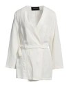 Fabiana Filippi Woman Jacket Off White Size 12 Viscose, Linen In Off White