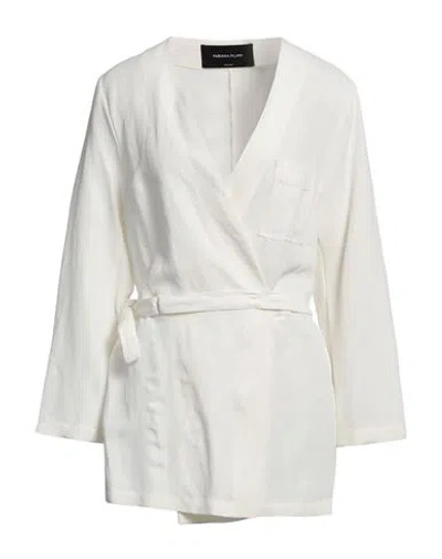 Fabiana Filippi Woman Jacket Off White Size 12 Viscose, Linen