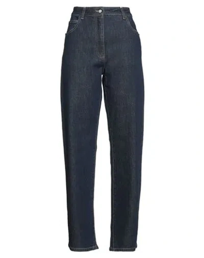 Fabiana Filippi Woman Jeans Blue Size 12 Cotton, Elastane