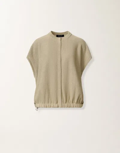 Fabiana Filippi Cotton And Linen Sweater With Sequins In Nude