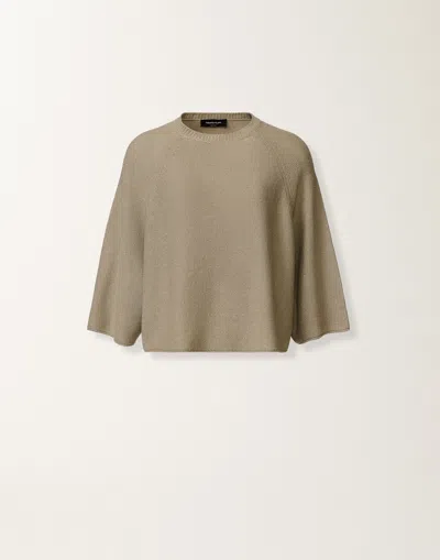 Fabiana Filippi Cotton And Linen Cape With Sequins In Brown