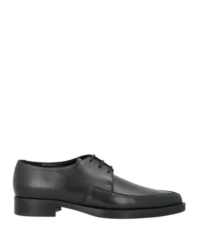 FABIANA FILIPPI FABIANA FILIPPI WOMAN LACE-UP SHOES BLACK SIZE 10 LEATHER