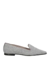 Fabiana Filippi Woman Loafers Light Grey Size 10 Virgin Wool, Silk, Cashmere, Alpaca Wool, Polyester In Gray