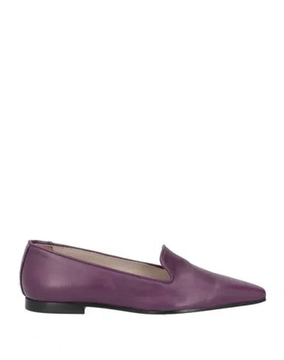 Fabiana Filippi Woman Loafers Purple Size 7 Leather