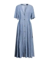 Fabiana Filippi Woman Maxi Dress Blue Size 12 Linen
