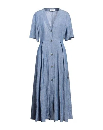 Fabiana Filippi Woman Maxi Dress Blue Size 12 Linen