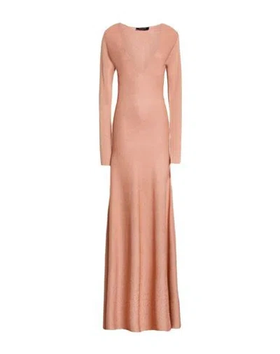 Fabiana Filippi Woman Maxi Dress Blush Size 4 Viscose, Metallic Fiber In Pink