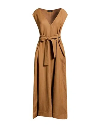 Fabiana Filippi Woman Maxi Dress Camel Size 12 Viscose, Linen In Brown