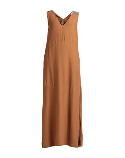 Fabiana Filippi Woman Maxi Dress Camel Size 6 Viscose In Beige