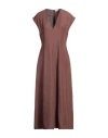 Fabiana Filippi Woman Maxi Dress Chocolate Brown Size 10 Viscose, Linen In Brown