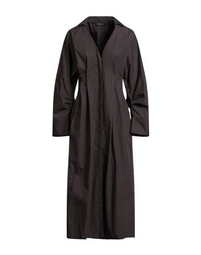 Fabiana Filippi Woman Maxi Dress Chocolate Brown Size 14 Cotton In Black