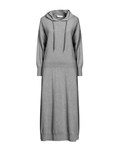 Fabiana Filippi Woman Maxi Dress Grey Size 12 Merino Wool, Silk, Cashmere
