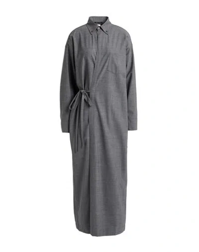Fabiana Filippi Woman Maxi Dress Grey Size 8 Virgin Wool, Polyamide, Elastane In Gray