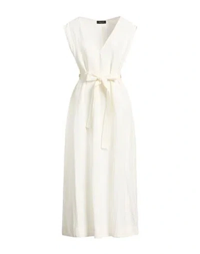 Fabiana Filippi Woman Maxi Dress Ivory Size 12 Viscose, Linen In White