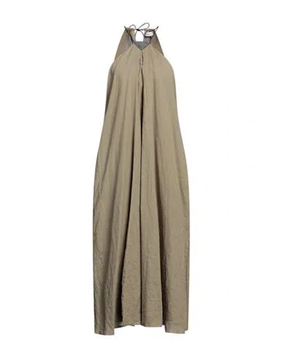 Fabiana Filippi Woman Maxi Dress Khaki Size 6 Linen, Ecobrass In Beige