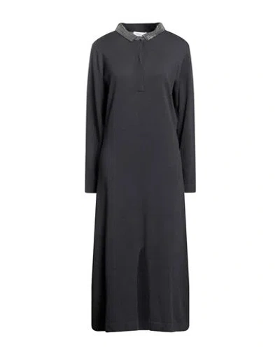 Fabiana Filippi Woman Maxi Dress Lead Size 2 Virgin Wool, Silk, Cashmere In Grey