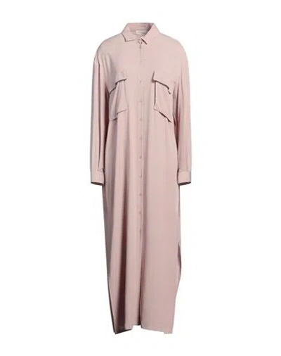 Fabiana Filippi Woman Maxi Dress Light Brown Size 14 Acetate, Silk In Beige
