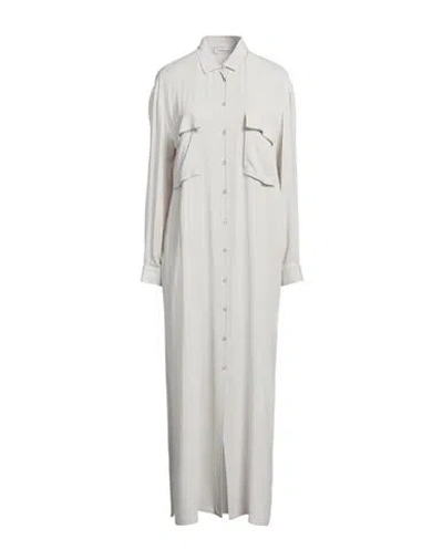 Fabiana Filippi Woman Maxi Dress Light Grey Size 4 Acetate, Silk