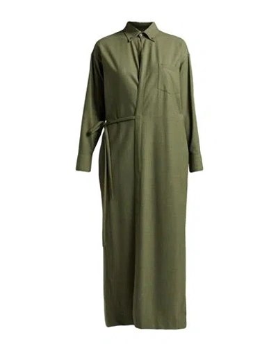 Fabiana Filippi Woman Maxi Dress Military Green Size 2 Virgin Wool, Polyamide, Elastane