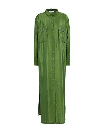 Fabiana Filippi Woman Maxi Dress Military Green Size 8 Cotton, Polyester, Ecobrass
