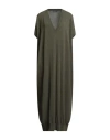 Fabiana Filippi Woman Maxi Dress Military Green Size M Merino Wool, Silk, Cashmere In Green