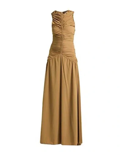Fabiana Filippi Woman Maxi Dress Mustard Size 4 Polyester, Elastane In Brown