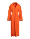 Fabiana Filippi Woman Maxi Dress Orange Size 6 Cotton In Orange