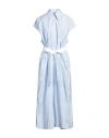 Fabiana Filippi Woman Maxi Dress Sky Blue Size 8 Cotton In Blue