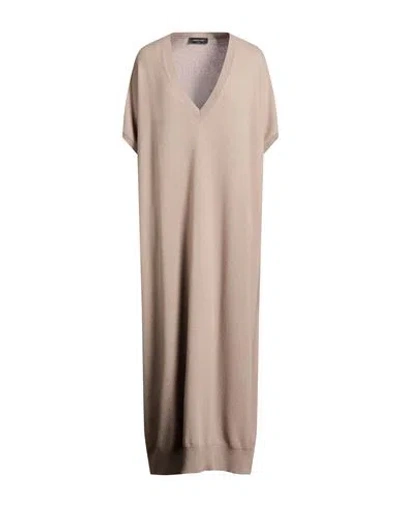 Fabiana Filippi Woman Maxi Dress Taupe Size Xs Merino Wool, Silk, Cashmere In Gold