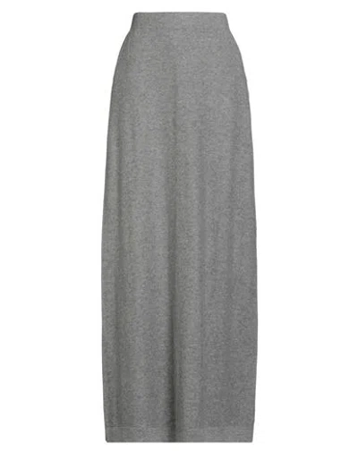 Fabiana Filippi Woman Maxi Skirt Grey Size 2 Cashmere In Gray