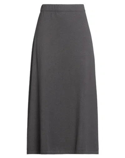 FABIANA FILIPPI FABIANA FILIPPI WOMAN MAXI SKIRT LEAD SIZE 10 VIRGIN WOOL, SILK, CASHMERE
