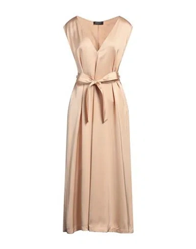 Fabiana Filippi Woman Midi Dress Apricot Size 12 Viscose, Ecobrass In Pink