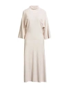 Fabiana Filippi Woman Midi Dress Beige Size 10 Merino Wool, Silk, Cashmere In Neutral