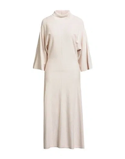 Fabiana Filippi Woman Midi Dress Beige Size 10 Merino Wool, Silk, Cashmere In Neutral