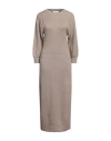 Fabiana Filippi Woman Midi Dress Light Brown Size 8 Wool, Alpaca Wool, Polyamide, Silk, Cashmere In Beige