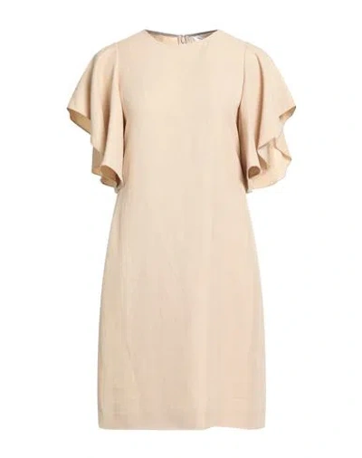 Fabiana Filippi Woman Midi Dress Beige Size 8 Viscose, Linen In Neutral