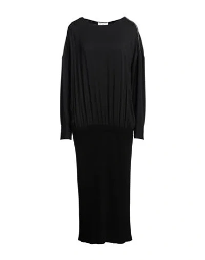 Fabiana Filippi Woman Midi Dress Black Size 4 Merino Wool, Silk, Cashmere, Acetate In Black