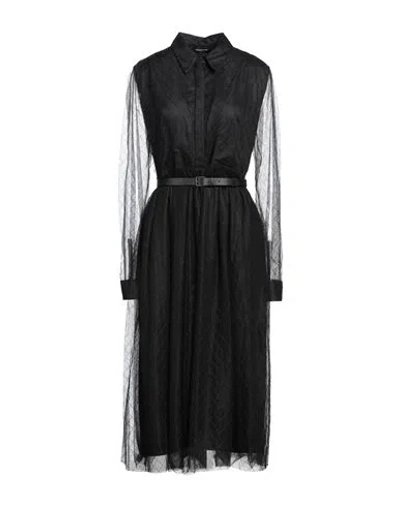 Fabiana Filippi Woman Midi Dress Black Size 4 Polyester, Polyamide