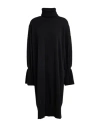 Fabiana Filippi Woman Midi Dress Black Size 10 Virgin Wool, Silk, Cashmere