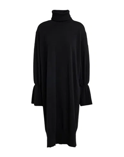 Fabiana Filippi Woman Midi Dress Black Size 10 Virgin Wool, Silk, Cashmere
