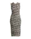 Fabiana Filippi Woman Midi Dress Black Size 6 Synthetic Fibers, Bamboo Fiber, Cotton, Metallic Fiber In Black