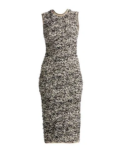 Fabiana Filippi Woman Midi Dress Black Size 6 Synthetic Fibers, Bamboo Fiber, Cotton, Metallic Fiber