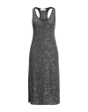 Fabiana Filippi Woman Midi Dress Black Size 6 Virgin Wool, Silk, Cashmere In Gray