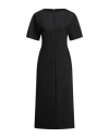 Fabiana Filippi Woman Midi Dress Black Size 8 Polyester, Virgin Wool, Elastane In Blue
