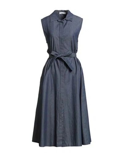 Fabiana Filippi Woman Midi Dress Blue Size 12 Cotton