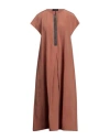 Fabiana Filippi Woman Midi Dress Camel Size 10 Linen In Beige