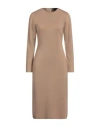 Fabiana Filippi Woman Midi Dress Camel Size 10 Merino Wool In Beige