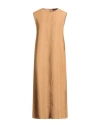 Fabiana Filippi Woman Midi Dress Camel Size 6 Viscose, Linen In Brown