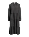 Fabiana Filippi Woman Midi Dress Charcoal Size 10 Viscose, Ecobrass In Grey